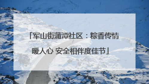 军山街蒲潭社区：粽香传情暖人心 安全相伴度佳节
