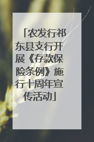农发行祁东县支行开展《存款保险条例》施行十周年宣传活动