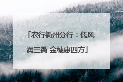 农行衢州分行：儒风润三衢 金穗惠四方