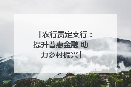 农行贵定支行：提升普惠金融 助力乡村振兴