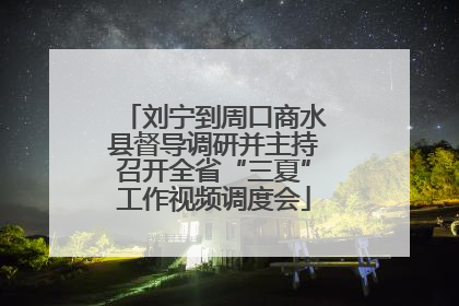 刘宁到周口商水县督导调研并主持召开全省“三夏”工作视频调度会