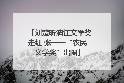刘楚昕漓江文学奖走红 张一一“农民文学奖”出圈