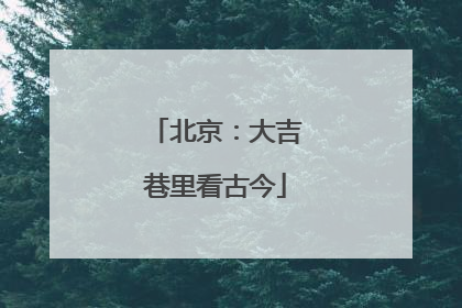 北京：大吉巷里看古今