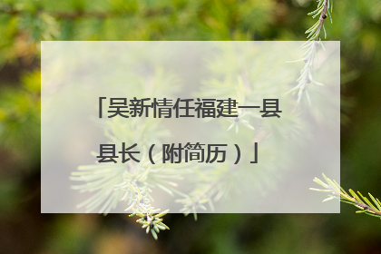 吴新情任福建一县县长（附简历）