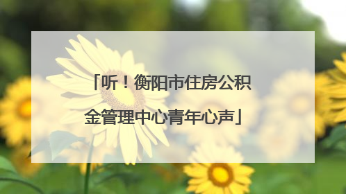 听！衡阳市住房公积金管理中心青年心声