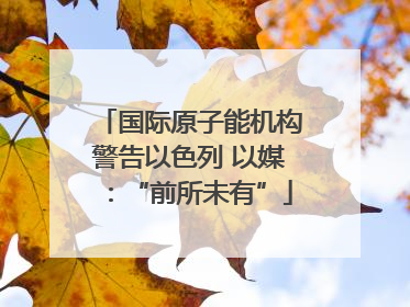 国际原子能机构警告以色列 以媒：“前所未有”