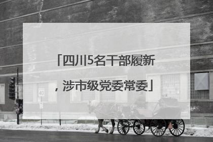 四川5名干部履新，涉市级党委常委