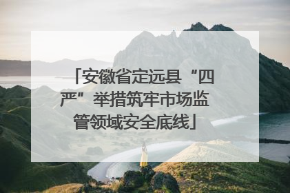 安徽省定远县“四严”举措筑牢市场监管领域安全底线