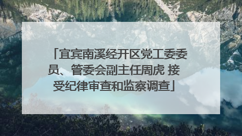 宜宾南溪经开区党工委委员、管委会副主任周虎 接受纪律审查和监察调查