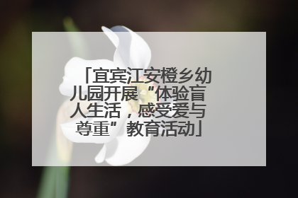 宜宾江安橙乡幼儿园开展“体验盲人生活，感受爱与尊重”教育活动