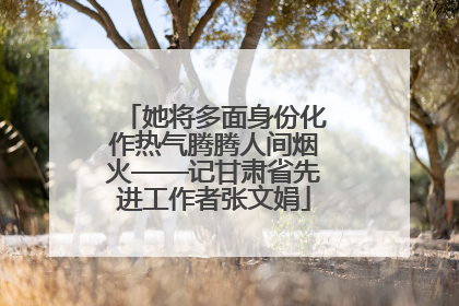 她将多面身份化作热气腾腾人间烟火——记甘肃省先进工作者张文娟