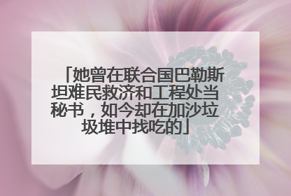 她曾在联合国巴勒斯坦难民救济和工程处当秘书，如今却在加沙垃圾堆中找吃的