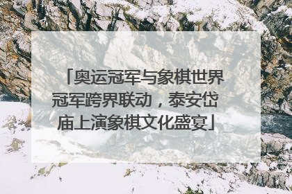 奥运冠军与象棋世界冠军跨界联动，泰安岱庙上演象棋文化盛宴