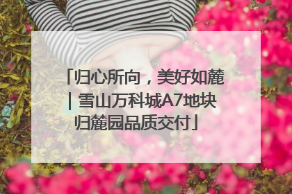 归心所向，美好如麓｜雪山万科城A7地块归麓园品质交付
