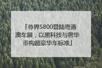 尊界S800登陆粤港澳车展，以黑科技与奢华重构超豪华车标准