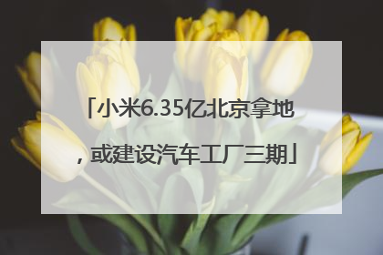 小米6.35亿北京拿地，或建设汽车工厂三期