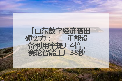 山东数字经济晒出硬实力：三一重能设备利用率提升4倍，赛轮智能工厂38秒生产一条轮胎
