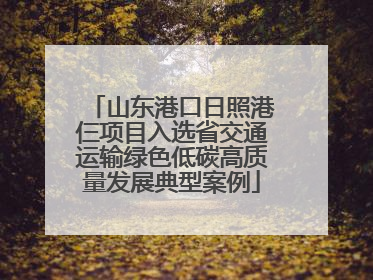 山东港口日照港仨项目入选省交通运输绿色低碳高质量发展典型案例