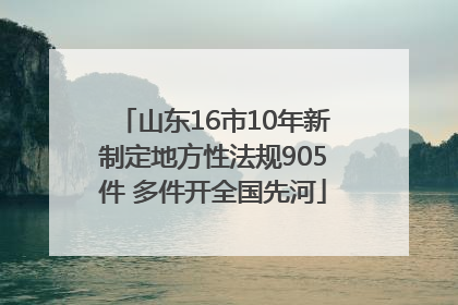 山东16市10年新制定地方性法规905件 多件开全国先河