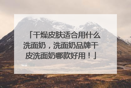 干燥皮肤适合用什么洗面奶，洗面奶品牌干皮洗面奶哪款好用！