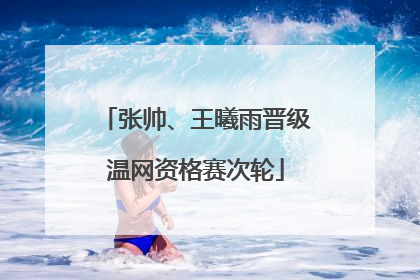 张帅、王曦雨晋级温网资格赛次轮