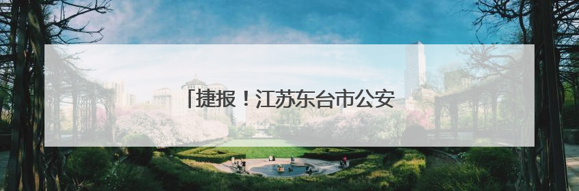 捷报！江苏东台市公安局荣获“国字号”荣誉