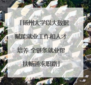 扬州大学以大数据赋能就业工作和人才培养 全链条就业帮扶畅通求职路