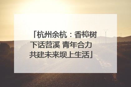 杭州余杭：香樟树下话苕溪 青年合力共建未来坝上生活