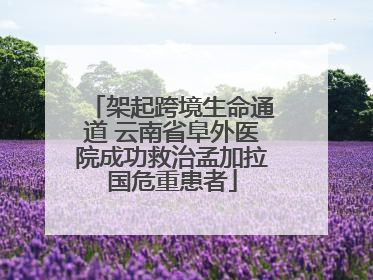 架起跨境生命通道 云南省阜外医院成功救治孟加拉国危重患者