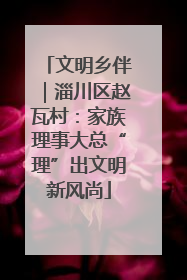 文明乡伴｜淄川区赵瓦村：家族理事大总“理”出文明新风尚