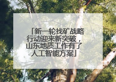 新一轮找矿战略行动迎来新突破，山东地质工作有了人工智能方案