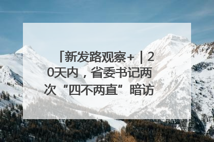 新发路观察+｜20天内，省委书记两次“四不两直”暗访，有何深意？