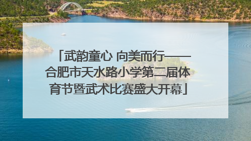 武韵童心 向美而行——合肥市天水路小学第二届体育节暨武术比赛盛大开幕
