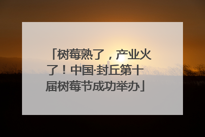 树莓熟了，产业火了！中国·封丘第十届树莓节成功举办