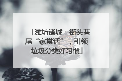 潍坊诸城：街头巷尾“家常话”，引领垃圾分类好习惯