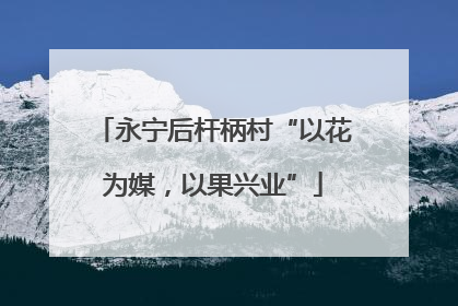 永宁后杆柄村“以花为媒，以果兴业”