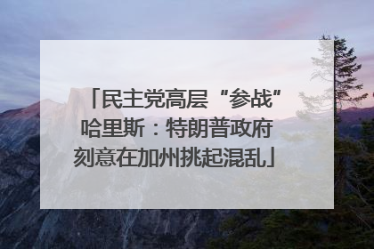 民主党高层“参战” 哈里斯：特朗普政府刻意在加州挑起混乱
