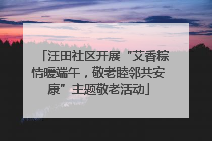 汪田社区开展“艾香粽情暖端午，敬老睦邻共安康”主题敬老活动