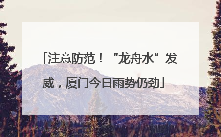 注意防范！“龙舟水”发威，厦门今日雨势仍劲