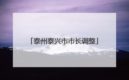 泰州泰兴市市长调整