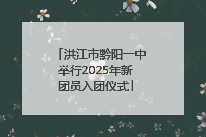 洪江市黔阳一中举行2025年新团员入团仪式