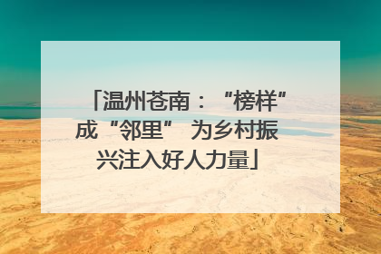 温州苍南：“榜样”成“邻里” 为乡村振兴注入好人力量