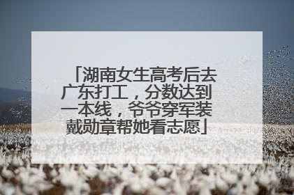 湖南女生高考后去广东打工，分数达到一本线，爷爷穿军装戴勋章帮她看志愿