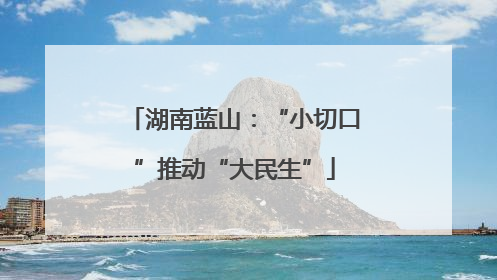 湖南蓝山：“小切口”推动“大民生”