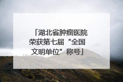 湖北省肿瘤医院荣获第七届“全国文明单位”称号