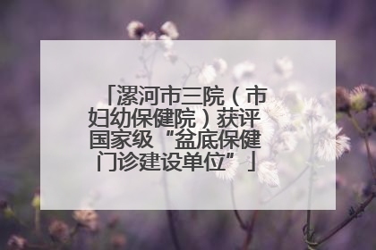 漯河市三院（市妇幼保健院）获评国家级“盆底保健门诊建设单位”