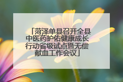 菏泽单县召开全县中医药护佑健康成长行动省级试点暨无偿献血工作会议