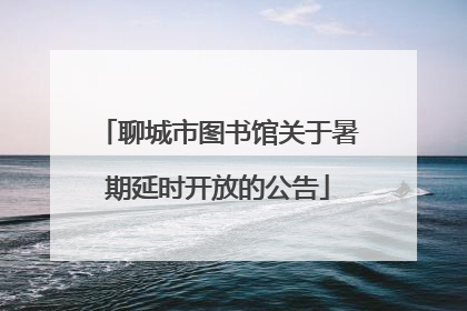 聊城市图书馆关于暑期延时开放的公告
