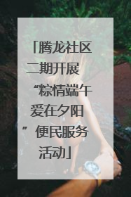 腾龙社区二期开展 “粽情端午 爱在夕阳”便民服务活动