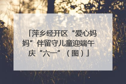 萍乡经开区“爱心妈妈”伴留守儿童迎端午庆“六一”（图）